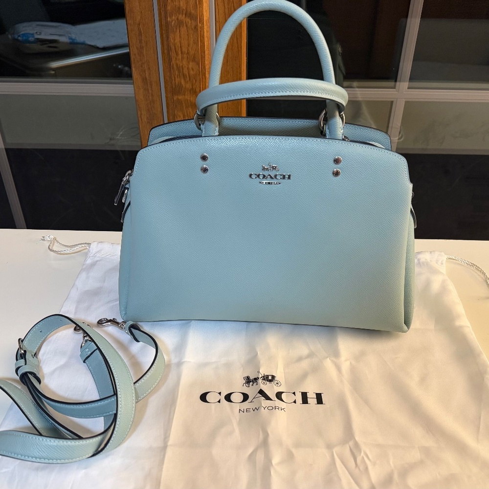 🌸 NEW 🌸 Tiffany Blue Coach Lillie Satchel/Crossbody - Picture 2 of 7